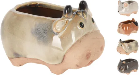 Купить Кашпо для цветов, фарфор, 11x8,5x8,5 см, в ассортименте, Koopman в интернет-магазине Akvilon.kz