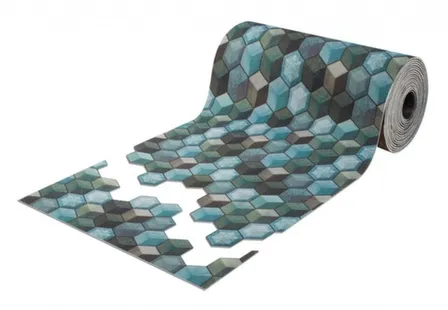 Купить Коврик-дорожка DIGITAL PRINT "Куб" сине-зеленый 0,8x10 м,SHAHINTEX в интернет-магазине Akvilon.kz