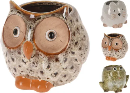 Купить Кашпо для цветов, фарфор, 14,3x10x12 см, в ассортименте, Koopman в интернет-магазине Akvilon.kz