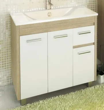 Купить Тумба Тулуза сосна лоредо с умывальником Quadro 90 см, Comforty в интернет-магазине Akvilon.kz