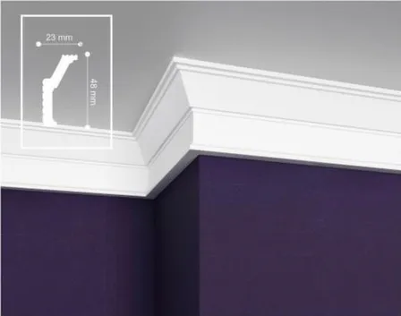 Купить Плинтус потолочный 48x23x2000мм UHD Polymer, Solid в интернет-магазине Akvilon.kz