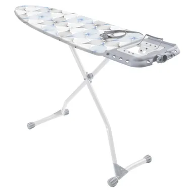 Гладильная доска Nika Ultralight Верона тефлон, ВЛТ/ЦБ графичные цветы на белом, NIKA в интернет-магазине Akvilon.kz