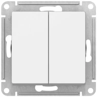 Купить Выключатель двухклавишный,серия AtlasDesign белый в интернет-магазине Akvilon.kz