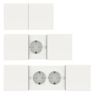 Купить Розетка двойная с заземлением со шторками с раздвижной крышкой в сборе,серия AtlasDesign 16А в интернет-магазине Akvilon.kz