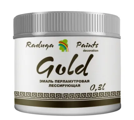 Купить Эмаль акриловая Радуга-117 Gold, перламутр, 0,3 кг, Радуга в интернет-магазине Akvilon.kz