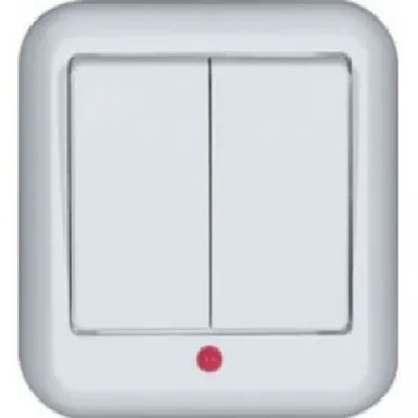 Купить Выключатель в сборе двухклавишный о/у 6А ПРИМА с подсветкой белый Shneider Electric в интернет-магазине Akvilon.kz