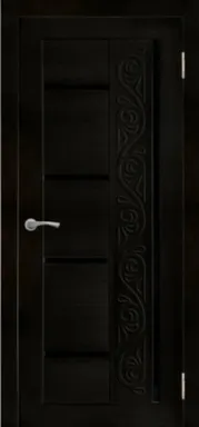 Купить Дверь межкомнатная АЗАЛИЯ имитация стекла Лакобель черный Акация черная 800 Дубрава Сибирь в интернет-магазине Akvilon.kz