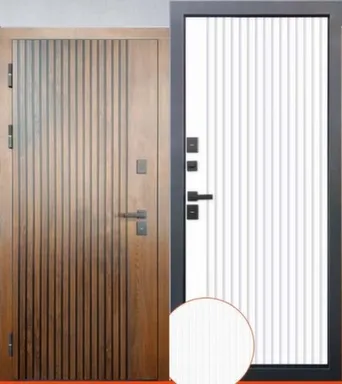 Купить Дверь металлическая 12 см Протерма МДФ/МДФ Винорит патина/Рельеф белый 860 Левое в интернет-магазине Akvilon.kz