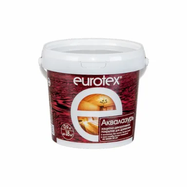 Купить Защитное текстурное покрытие для дерева Eurotex Аквалазурь 0,9 Бесцветный в интернет-магазине Akvilon.kz