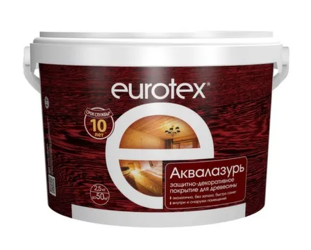 Купить Защитное текстурное покрытие для дерева Eurotex Аквалазурь 2,5 Сосна в интернет-магазине Akvilon.kz