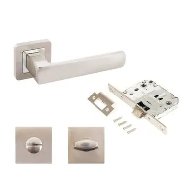 Купить Комплект ручек с защ. и фикс. КОЛОМБО мат.никель Аллюр в интернет-магазине Akvilon.kz