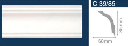 Купить Плинтус потолочный 85x60x2000мм, Solid в интернет-магазине Akvilon.kz