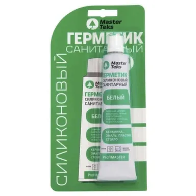Купить Герметик силиконовый санитарный ProfiMaster, белый, 80 мл, MasterTeks в интернет-магазине Akvilon.kz