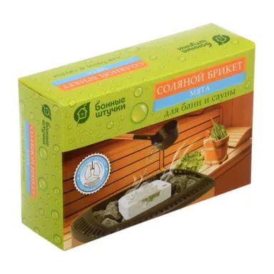 Купить Соляной брикет с травами Мята, 1300г для бани и сауны, Банные штучки в интернет-магазине Akvilon.kz