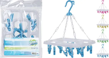 Купить Сушилка для белья с прищепками (18 шт) подвесная 24x31 см в интернет-магазине Akvilon.kz