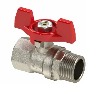 Купить Кран шаровой 3/4" резьба внутренняя-наружная, рукоять бабочка, РТП в интернет-магазине Akvilon.kz