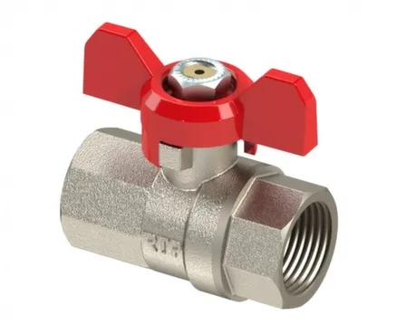 Купить Кран шаровой 1/2" резьба внутренняя-внутренняя, рукоять бабочка, РТП в интернет-магазине Akvilon.kz