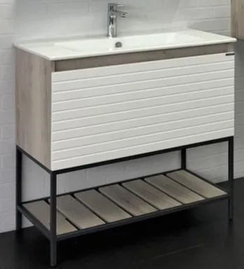 Купить Тумба Страсбург дуб дымчатый с умывальником Comforty 90Е 90 см, Comforty в интернет-магазине Akvilon.kz