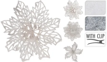 Купить Декорация Цветок на клипсе разм. 8см, наб. 4шт в асс, Koopman в интернет-магазине Akvilon.kz