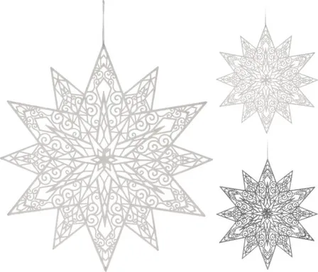 Купить Декорация подвесная Снежинка разм. 50x50см в асс, Koopman в интернет-магазине Akvilon.kz