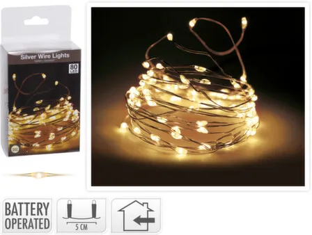 Купить Гирлянда электрическая Нить 80 LED-ламп, раб. от бат. 3ХАА, Koopman в интернет-магазине Akvilon.kz