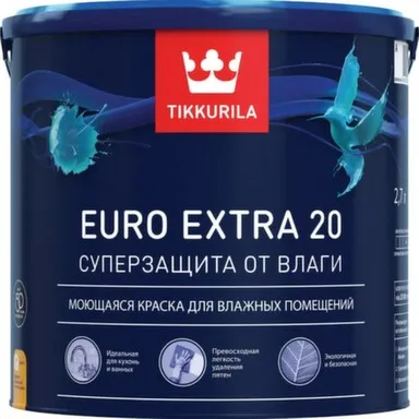 Купить Краска для влажных помещений EURO EXTRA 20 А п/мат 2,7 л в интернет-магазине Akvilon.kz