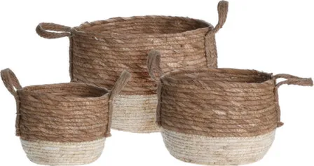 Купить Корзина плетёная с ручками, набор из 3 штук, Koopman в интернет-магазине Akvilon.kz