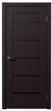 Купить Дверь межкомнатная FLOR Астра имитация стекла Лакобель черный Акация черная 600 Дубрава Сибирь в интернет-магазине Akvilon.kz