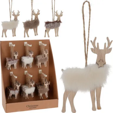Купить Декорация подвесная Олень разм. 10,3x6,5x0,8см в асс, Koopman в интернет-магазине Akvilon.kz