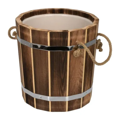 Купить Запарник 10 л с пластиковой вставкой, обожжённая липа, Банные штучки в интернет-магазине Akvilon.kz