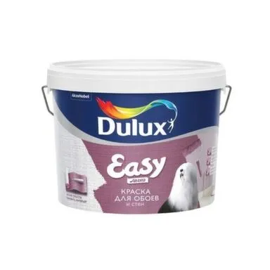 Купить Краска акриловая для обоев Dulux Easy матовая белая BC 2,25л в интернет-магазине Akvilon.kz