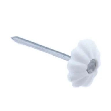 Купить Гвозди декоративные с пластмассовой головкой, белый, 80 шт, Стройбат в интернет-магазине Akvilon.kz