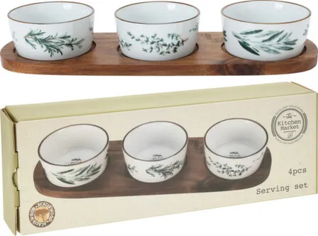 Купить Набор для закусок, миска, 8,5x4 см - 3 шт, с подставкой, 30x10x1,2 см, Koopman в интернет-магазине Akvilon.kz