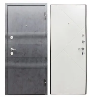 Купить Дверь металлическая Урбан Дуб пасадена Ясень Белоснежный, Промет 860 Правое в интернет-магазине Akvilon.kz