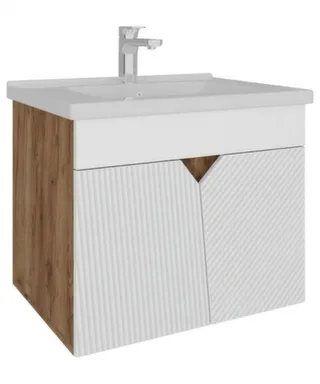 Тумба подвесная Аида Дуб Крафт Золотой 2 двери с умывальником Orbita 1170-60/610 60 см, AVK в интернет-магазине Akvilon.kz