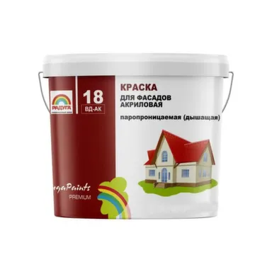 Купить Краска акриловая Радуга-18 фасадная белая 24 в интернет-магазине Akvilon.kz