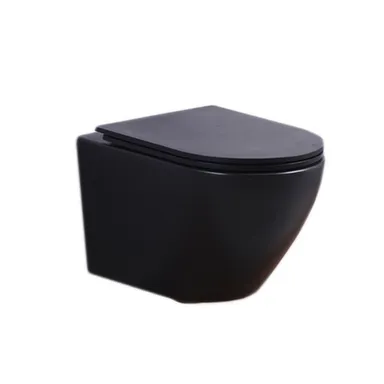 Купить Унитаз подвесной Elegante с сиденьем, черный матовый, Vilonty в интернет-магазине Akvilon.kz