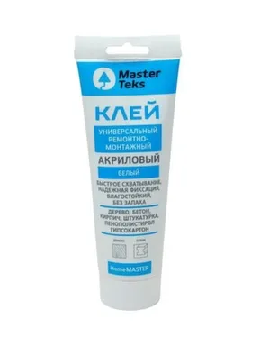 Купить Клей акриловый ремонтно-монтажный универсальный HomeMaster, белый, 400 гр, MasterTeks в интернет-магазине Akvilon.kz