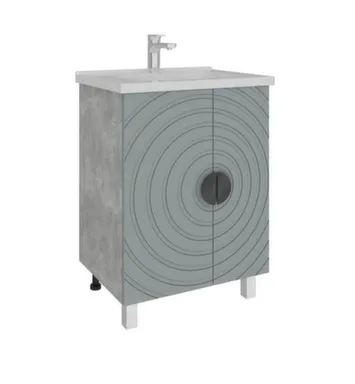 Тумба напольная Дана Ателье Светлое Аконит 2 двери с умывальником Orbita 1170-80/810, 80 см, AVK в интернет-магазине Akvilon.kz