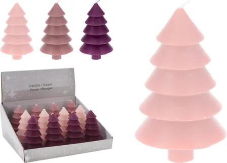 Купить Свеча декоративная Елка, 7x7x12 см, цвет в ассортименте, Koopman в интернет-магазине Akvilon.kz