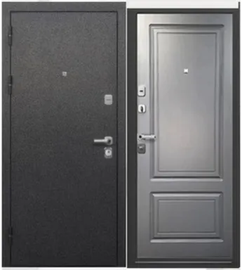 Купить Дверь металлическая 9 см Толстяк (букле черный)Ясень графит светлый Феррони 960 Левое в интернет-магазине Akvilon.kz