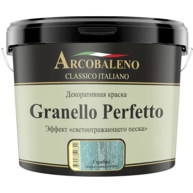 Купить Краска декоративная "Arcobaleno Granello Perfetto" база: серебро 3 кг в интернет-магазине Akvilon.kz