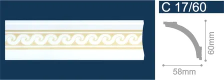 Купить Плинтус потолочный 60x58x2000мм золото, Solid в интернет-магазине Akvilon.kz