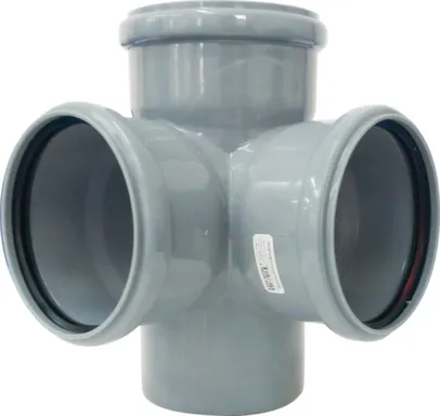 Купить Крестовина двухплоскостная для внутренней канализации d 100/100/100 мм, правое-левое, РТП в интернет-магазине Akvilon.kz