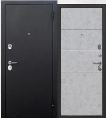 Купить Дверь металлическая 7,5см Гарда (букле черный) Бетон снежный Феррони 860 Правое в интернет-магазине Akvilon.kz