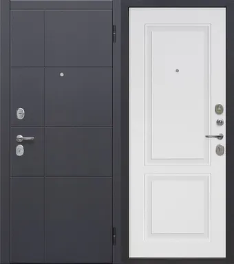 Купить Дверь металлическая Гарда (сатин графит) Белый софт Феррони Левое 960 в интернет-магазине Akvilon.kz