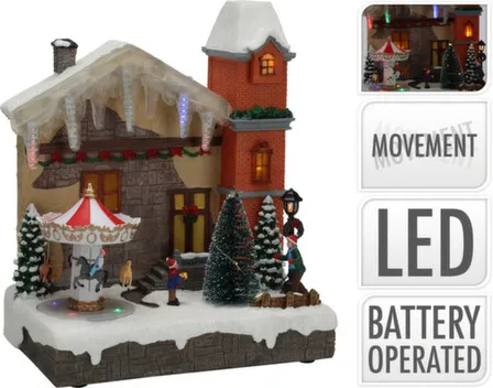 Купить Декорация Рождественская сценка с подсветкой LED и движением, раб. от бат. 3xAA и адаптором, Koopman в интернет-магазине Akvilon.kz