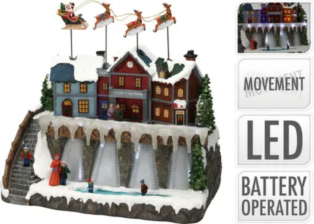 Купить Декорация Рождественская сценка с подсветкой LED и движением, раб. от бат. 3xAA и адаптором, Koopman в интернет-магазине Akvilon.kz