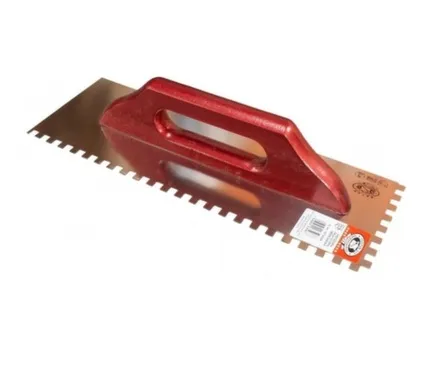 Купить Гладилка с зубьями Швейцарская, зуб 10, деревянная ручка, 380x130 мм, Olejnik в интернет-магазине Akvilon.kz