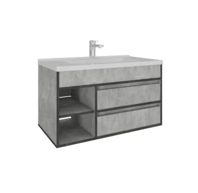 Тумба подвесная София Ателье Светлое 2 ящика и ниша, с умывальником А1047 100 см, AVK в интернет-магазине Akvilon.kz